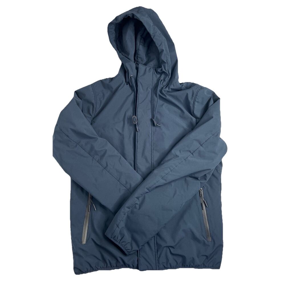 Abercrombie & Fitch Navy Softshell Jacket Zip Hooded Windbreaker Stretch Small